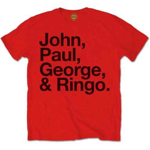 The Beatles Unisex T-Shirt: John, Paul, George & Ringo - The Beatles - Marchandise - Apple Corps - Apparel - 5055295334373 - 27 janvier 2020