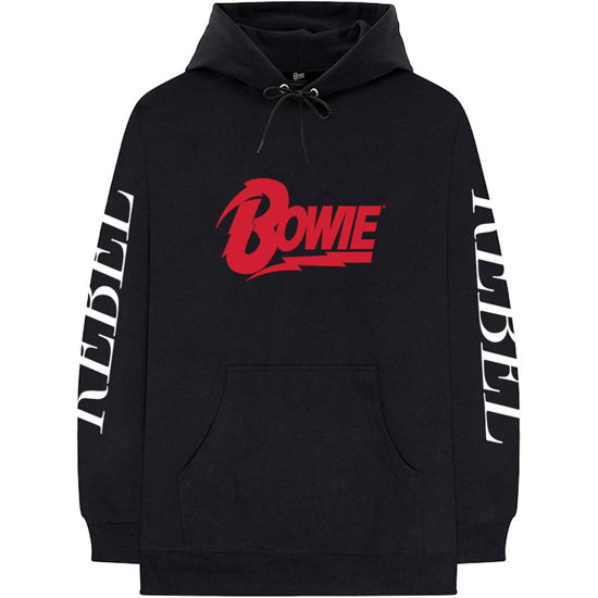 David Bowie Unisex Pullover Hoodie: Rebel Rebel - David Bowie - Koopwaar -  - 5056170663373 - 