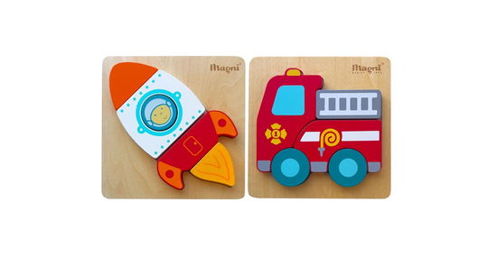 Magni - Firetruck / rocket Puzzle (3937) - Magni - Koopwaar -  - 5707594039373 - 