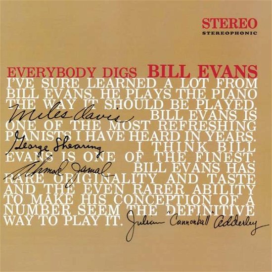 Cover for Bill Evans · Everybody Digs Bill Evans (Limited Red Vinyl) (LP) [Limited edition] (2018)