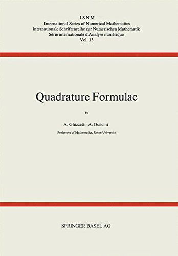 Cover for Ghizzetti · Quadrature Formulae - International Numerical Mathematics (Paperback Book) [Softcover Reprint of the Original 1st 1970 edition] (2014)