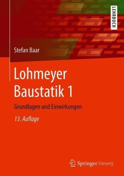 Cover for Baar · Lohmeyer Baustatik 1 (Bog) (2021)