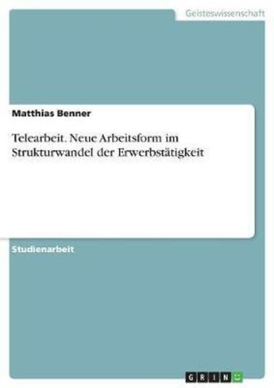 Cover for Benner · Telearbeit. Neue Arbeitsform im (Book)