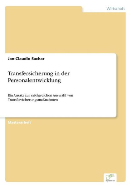 Cover for Jan-claudio Sachar · Transfersicherung in Der Personalentwicklung (Paperback Book) [German edition] (2014)