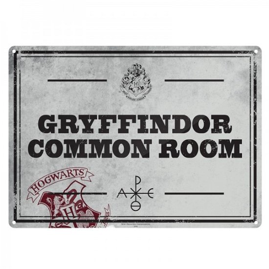 Harry Potter: Common Room Metal Sign - Harry Potter: Half Moon Bay - Produtos - HALF MOON BAY - 5055453443374 - 7 de fevereiro de 2019