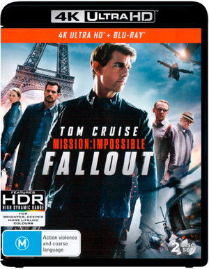 Cover for Cruise, Tom, Hunt, Ethan, Cavill, Henry, Walker, August, Rhames, Ving, Stickell, · Mission: Impossible - Fallout (4K UHD Blu-ray) (2018)