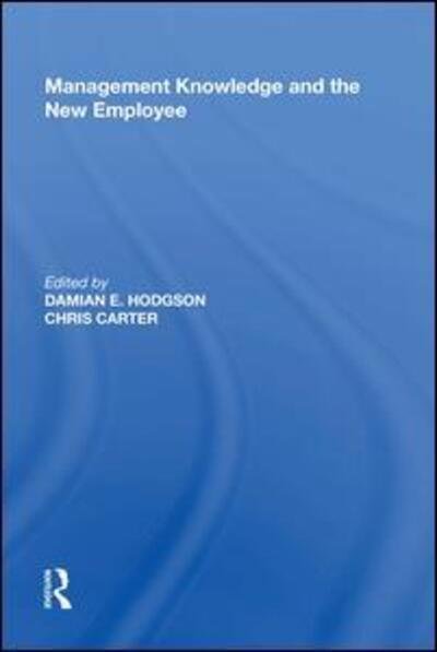 Cover for Chris Carter · Management Knowledge and the New Employee (Hardcover Book) (2017)