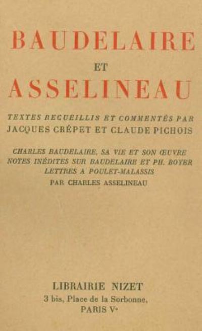 Cover for Charles Asselineau · Baudelaire Et Asselineau (Paperback Book) (1953)