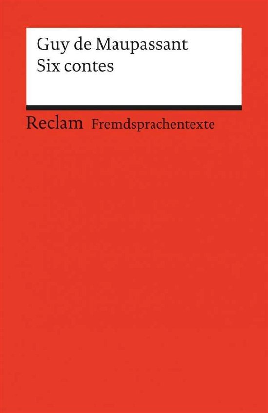 Cover for Guy De Maupassant · Reclam UB 09037 Maupassant.Six contes (Book)