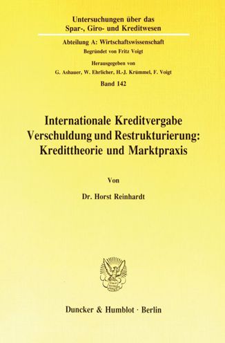 Cover for Reinhardt · Internationale Kreditvergabe, (Book) (1991)