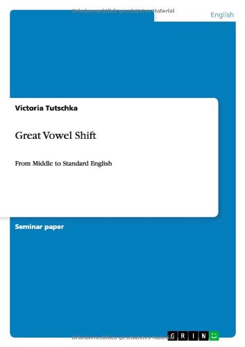 Cover for Tutschka · Great Vowel Shift (Book) (2013)