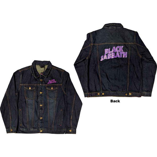 Cover for Black Sabbath · Black Sabbath Unisex Denim Jacket: Wavy Logo (Denim Blue) (Back Print) (CLOTHES)