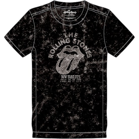 The Rolling Stones Unisex T-Shirt: NYC '75 (Wash Collection) - The Rolling Stones - Koopwaar -  - 5056368644375 - 