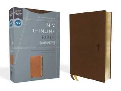 Cover for Zondervan · NIV, Thinline Bible, Compact, Leathersoft, Brown, Red Letter, Comfort Print (Bog) (2023)