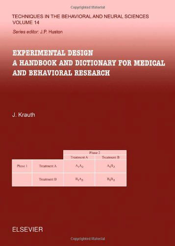 Cover for Krauth, J. (Heinrich-Heine-Universitat Dusseldorf, Psychologisches Institut, Lehrstuhl IV, Universitatsstrasse 1, D-40225 Dusseldorf, Germany) · Experimental Design: A Handbook and Dictionary for Medical and Behavioral Research - Techniques in the Behavioral and Neural Sciences (Hardcover Book) (2000)