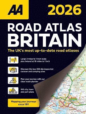 Cover for AA Road Atlas Britain 2026 (Spiral Book) [40 New edition] (2025)