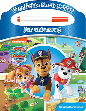 Cover for PAW Patrol - Verrückte Such-Bilder für unterwegs - Wimmelbuch - Pappbilderbuch mit Stift und abwischbaren Seiten (Book) (2022)