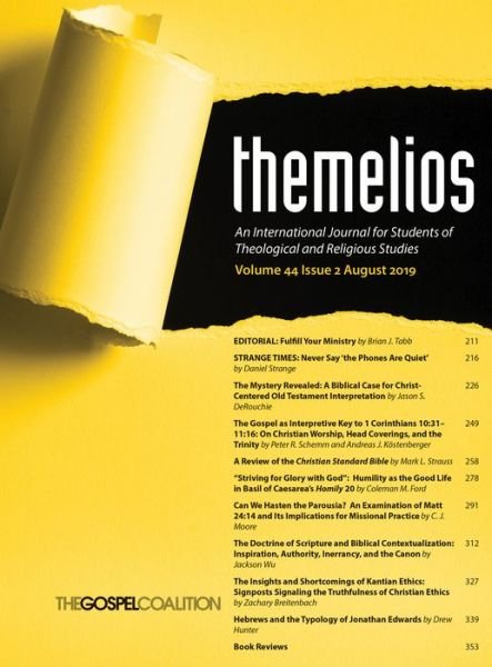 Cover for D. A. Carson · Themelios, Volume 44, Issue 2 (Paperback Bog) (2019)