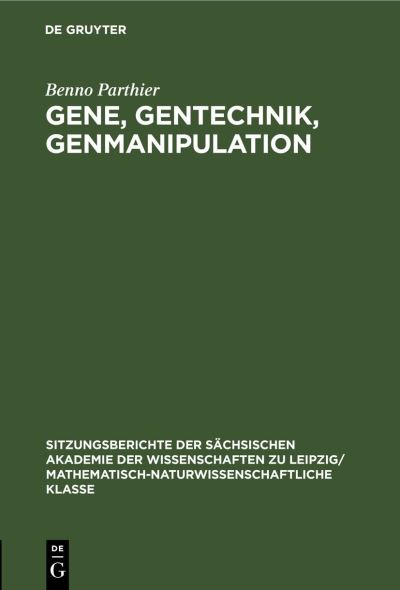 Cover for Benno Parthier · Gene, Gentechnik, Genmanipulation (Book) (1985)