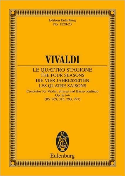 Cover for Antonio Vivaldi · Four Seasons Op 81 Rv 269 Pv 241 (Paperback Book) (1985)