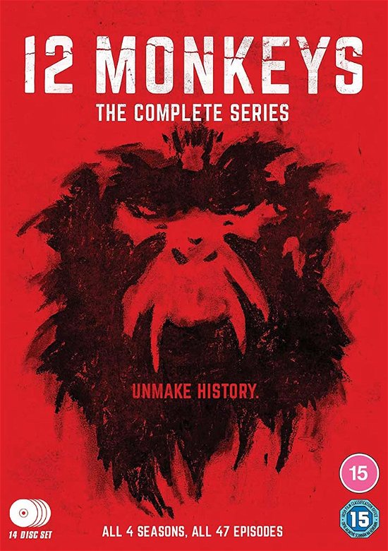 Cover for Twelve Monkeys Complete Series DVD · 12 Monkeys Seasons 1 to 4 Complete Collection (DVD) (2022)