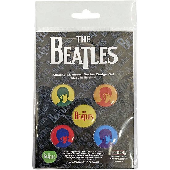 The Beatles Button Badge Pack: J,P,G&R Coloured - The Beatles - Produtos -  - 5056737230376 - 