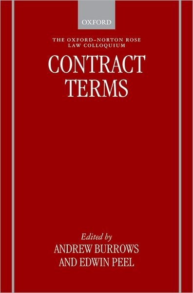Cover for Peel Burrows · Contract Terms - Oxford-Norton Rose Law Colloquium (Hardcover Book) (2007)