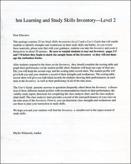 Cover for Hm Group · Inventory: Level 2: hm Learning &amp; Study Skills (Pocketbok) (2000)
