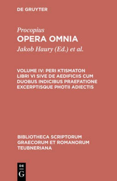 Cover for Procopius · Peri ktismaton libri VI sive de aedific (Book) [Blg Sub edition] (2001)