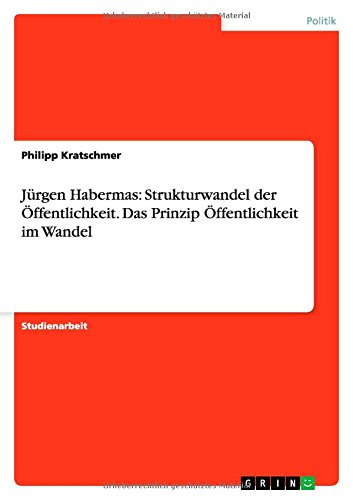 Cover for Kratschmer · Jürgen Habermas: Strukturwan (Book) [German edition] (2011)