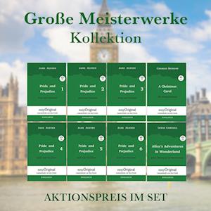 Cover for Jane Austen · Große Meisterwerke Kollektion Hardcover (Bücher +8 MP3 Audio-CDs) - Lesemethode von Ilya Frank - Zweisprachige Ausgabe Englisch-Deutsch (mit kostenlosem Audio-Download-Link) (Bok) (2023)