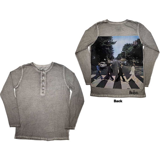 The Beatles Unisex Long Sleeve T-Shirt: Abbey Road Back Print Stone Wash (Back Print) - The Beatles - Merchandise -  - 5056737275377 - August 27, 2024