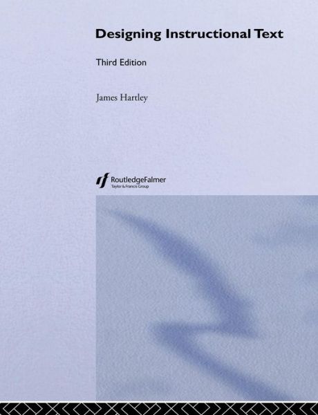 Cover for James Hartley · Designing Instructional Text (Paperback Book) (1994)