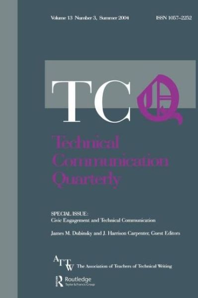 Cover for Dubinsky · Civic Engagement and Technical Communication: A Special Issue of Technical Communication Quarterly (Paperback Book) [size L] (2004)