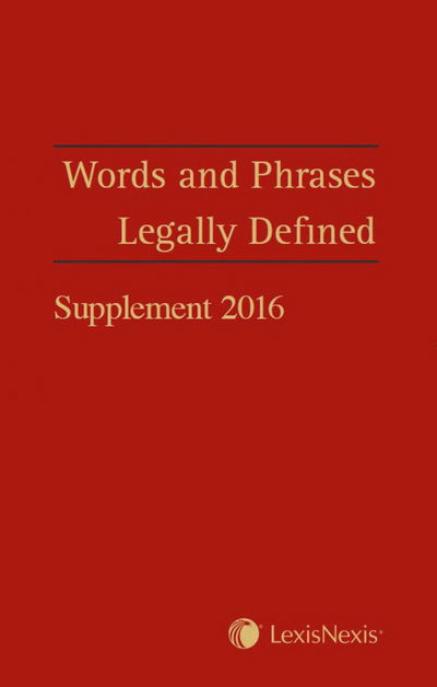 Cover for David Hay · Words and Phrases Legally Defined 2016 Supplement (Paperback Book) [UK Ed. edition] (2016)