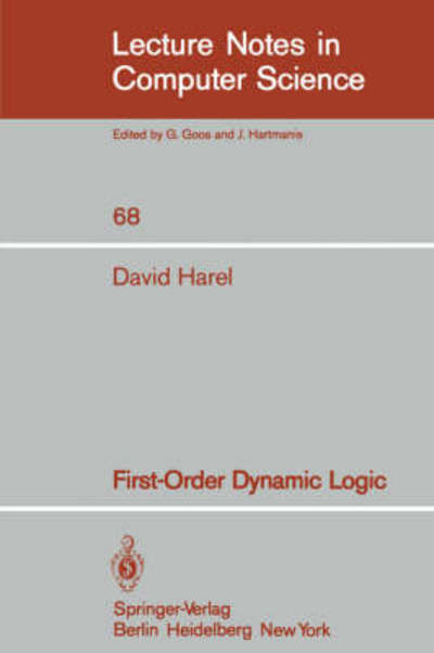 Cover for D. Harel · First-order Dynamic Logic - Lecture Notes in Computer Science (Paperback Book) (1979)