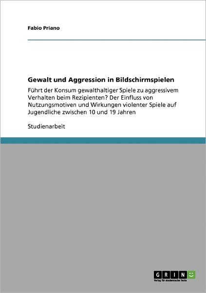 Cover for Priano · Gewalt und Aggression in Bildsch (Bog) [German edition] (2009)