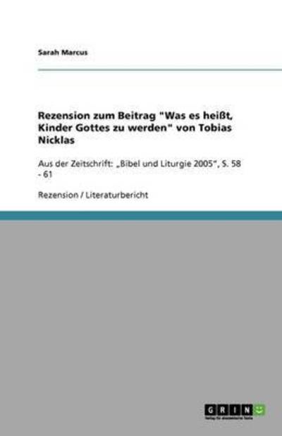 Rezension zum Beitrag "Was es he - Marcus - Books -  - 9783640545377 - 