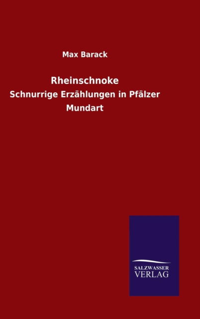 Cover for Max Barack · Rheinschnoke (Hardcover Book) (2015)