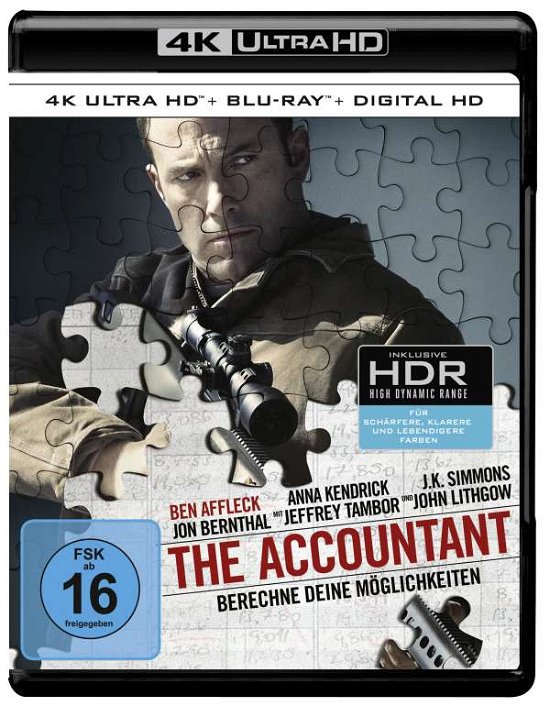Cover for Ben Affleck,anna Kendrick,j.k.simmons · The Accountant (4K UHD Blu-ray) (2017)