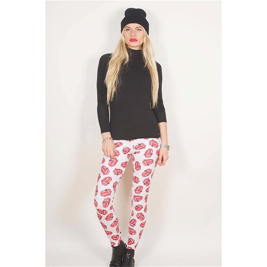 Cover for The Rolling Stones · The Rolling Stones Ladies Fashion Leggings: Classic Tongue Repeat (Small to Medium) (TØJ) [Red,White - Ladies edition]