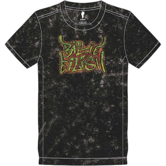 Billie Eilish Unisex T-Shirt: Graffiti (Wash Collection) - Billie Eilish - Marchandise -  - 5056368643378 - 