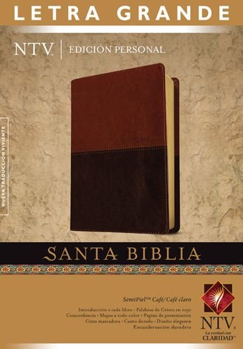 Cover for Tyndale House Publishers · Santa Biblia NTV, Edicion personal, letra grande (Leather Book) [Large type / large print edition] [Tan/Brown Imitation] (2015)