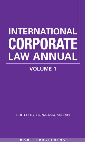 Cover for Macmillan Fiona · International Corporate Law - Volume 1 (Hardcover Book) (2000)