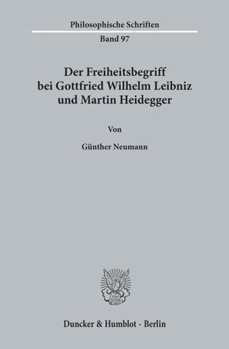 Cover for Neumann · Der Freiheitsbegriff bei Gottfr (Book) (2019)