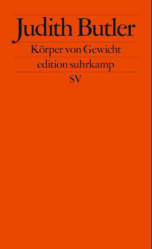 Cover for Judith Butler · Edit.Suhrk.1737 Butler.Körper v.Gew. (Book)