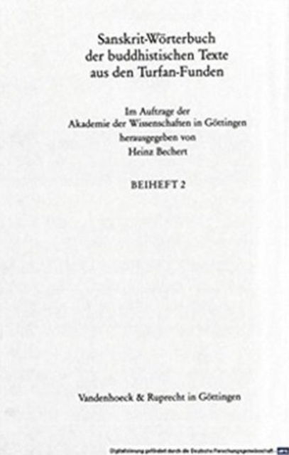 Cover for Vandenhoeck &amp; Ruprecht Verlage · Sanskrit-Worterbuch der buddhistischen Texte aus den Turfan-Funden. Einbanddecke zu Band II: (Lieferungen 915) (Paperback Book) (2003)