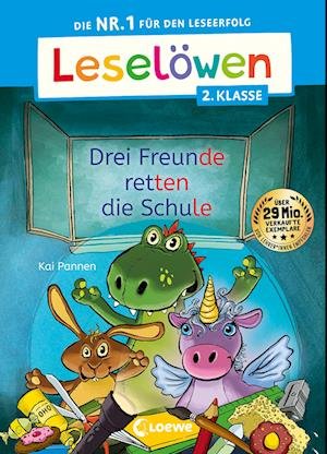 Leselöwen 2. Klasse - Drei Freunde retten die Schule - Kai Pannen - Bøger - Loewe - 9783743214378 - 11. januar 2023