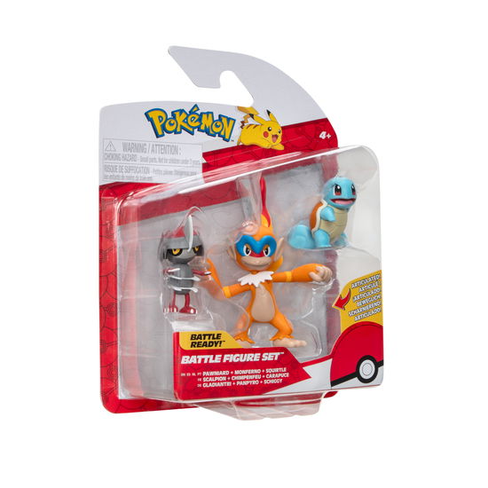 Pokemon  Battle Figure 3Figure Pack Pawniard Monferno  Squirtle Toys (MERCH) (2024)