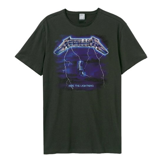 Metallica - Ride The Lightning Amplified Large Vintage Charcoal T Shirt - Metallica - Koopwaar - AMPLIFIED - 5054488090379 - 